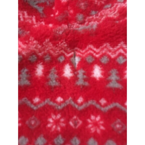 Pet Dog Graphic Print Fleece Faux Fur Vest Jacket Top Holiday Size L Red White - Picture 8 of 10